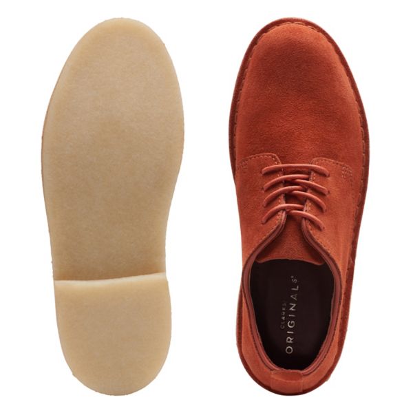 Clarks Womens Desert London Flat Shoes Orange | CA-6097285